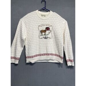 Vintage 90s Cabelas Horse Barn Equestrian Knit Sweater Men L Western Cottagecore